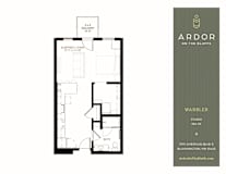 Studio 1 bathroom L at Ardor on the Bluffs South Loop Residences Apartments, Minnesota, 55425