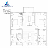 Beacon 2 Bed 2 Bath Floor Plan at Lake Jonathan Flats, Chaska, MN