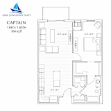 1 Bedroom 1 Bathroom Floor Plan at Lake Jonathan Flats, Chaska, 55318