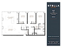 A floor plan for a Stella Ivy apartment shows three bedrooms and a living area.