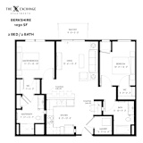 Berkshire Floor Plan at The Exchange Apartments, New Brighton