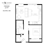Friesian Floor Plan at The Exchange Apartments, New Brighton, MN