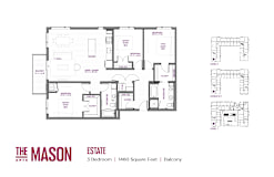 3 Bedroom Floor Plan at The Mason, St. Paul, 55114