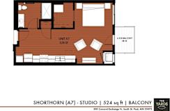 a floor plan of a small house at The Yards and Backyards, Saint Paul, MN
