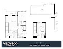Two bedroom 2 bath floorplan with garage at Wildwood Lakeville Apartments, Lakeville, MN 55044