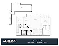 3 bedroom two bathroom floorplan with deck at Wildwood Lakeville Apartments, Lakeville, 55044
