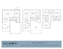 Four bedroom three story townhome layout with garage at Wildwood Lakeville Apartments, Lakeville, MN
