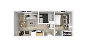 1 Bed Floorplan at 888 Fourth Street Apartments, LLC, Santa Rosa, CA