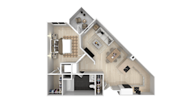 1 Bed 1 Bath Floor Plan at Cirrus Redwood City, Redwood City, CA
