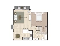 Aspen Floorplan at the Aspens Fairhaven, Santa Ana, California.