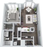 1 bed 1 bath B at Clayton on the Park Apartments, Clayton, MO, 63105