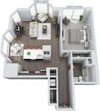 1 bed 1 bath D at Clayton on the Park Apartments, Clayton 63105