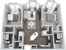 2 bed 2 bath A at Clayton on the Park Apartments, Missouri, 63105