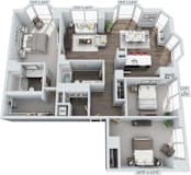 3 bed 2 bath A at Clayton on the Park Apartments, Missouri