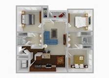 A dollhouse living room with a couch, chair, and coffee table.