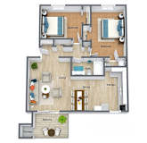 Maple 2 Bedroom 1.5 Bathroom Floorplan at The Preserve at Pine Valley Apartments, Wilmington, NC 28412