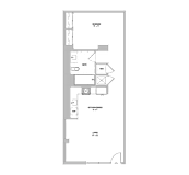Two bed two bath floorplan at Domain WeHo Apartments, California