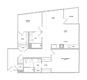 One bedroom one bath floorplan with balcony at Domain WeHo Apartments, Santa Monica, 90404