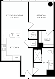 1Bed 1 Bath Floor Plan at The Mitchell , Atlanta, GA