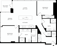 B2 Floor Plan at The Mitchell , Georgia, 30303