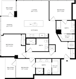 C1 Floor Plan at The Mitchell , Atlanta, Georgia