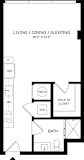 S1 Floor Plan at The Mitchell , Atlanta, 30303