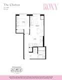 1 bed 1 bath floorplan B at Roxy Apartments, Ontario