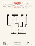 A floor plan for Baker Chocolate Factory at 1200 Adams Street.