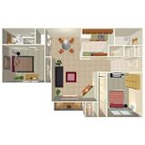 2 Bedroom 2 Bath Floor Plan at The Pointe, Nebraska