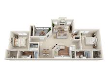2 bed 2 bath floorplan at Indian Creek Apartments, Waxahachie