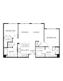 A black and white image of a floor plan for a house.