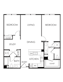 A black and white image of a floor plan for a house.