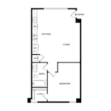 A black and white image of a floor plan for a home.
