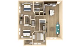 3 bed 2 bath Retreat Floor Plan with 1332 square feet at The Oasis at Cypress Woods, Fort Myers, FL