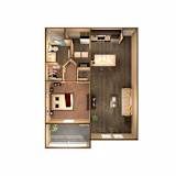 1 bed 1 bath Horizon Floor Plan at The Oasis at Moss Park, Orlando, Florida