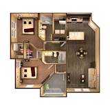 2 Bed 2 Bath Palm Floor Plan at The Oasis at Moss Park, Orlando, 32832