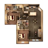 2 Bed 2 Bath Serenity Floor Plan at The Oasis at Moss Park, Orlando, FL