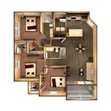 3 bed 2 bath Vista Floor Plan at The Oasis at Moss Park, Orlando, Florida