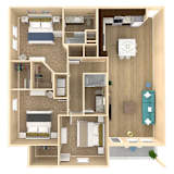 3bed 2bath Vista Floor Plan with 1332 square feet at The Oasis at Lake Bennet, Ocoee