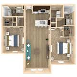 2 bed 2 bath Haven floor plan with 1154 square feet at The Oasis at Crosstown, Orlando