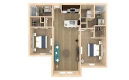 2 bed 2 bath Haven Floor plan with 1154 square feet at The Oasis at Lakewood Ranch, Florida, 34211