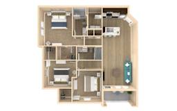 3 bed 2 bath Vista Floor Plan with 1333 square feet at The Oasis at Lakewood Ranch, Florida, 34211