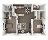 2 bed 2 bath A at Urban WalkApartments on 6th Avenue, Phoenix
