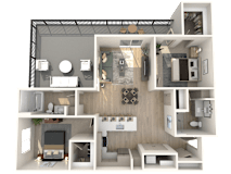 B3 Floor Plan at Weylyn Luxury Apartments, Arizona