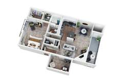 One Bedroom 1.5 Baths and Study at Lakes of Carmel Apartments, Carmel, 46032