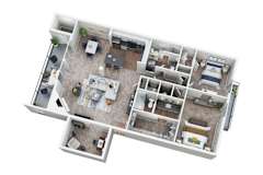 Two Bedrooms Two Baths and Study at Lakes of Carmel Apartments, Indiana