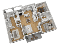 3 Bedroom Floor Plan at The Villas at Riverwalk, Arizona, 86322