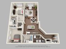 Two Bed Floorplan at Iroquois Village, Niskayuna, NY
