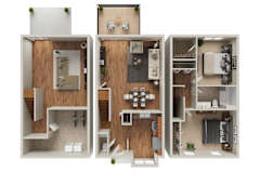 Carriage Floor Plan at Highlands at Warwick Apartments, Pennsylvania 17543