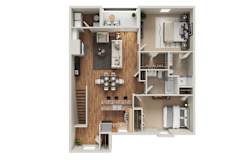 Greenfield Floor Plan at Highlands at Warwick Apartments, Lilitz, PA 17543
